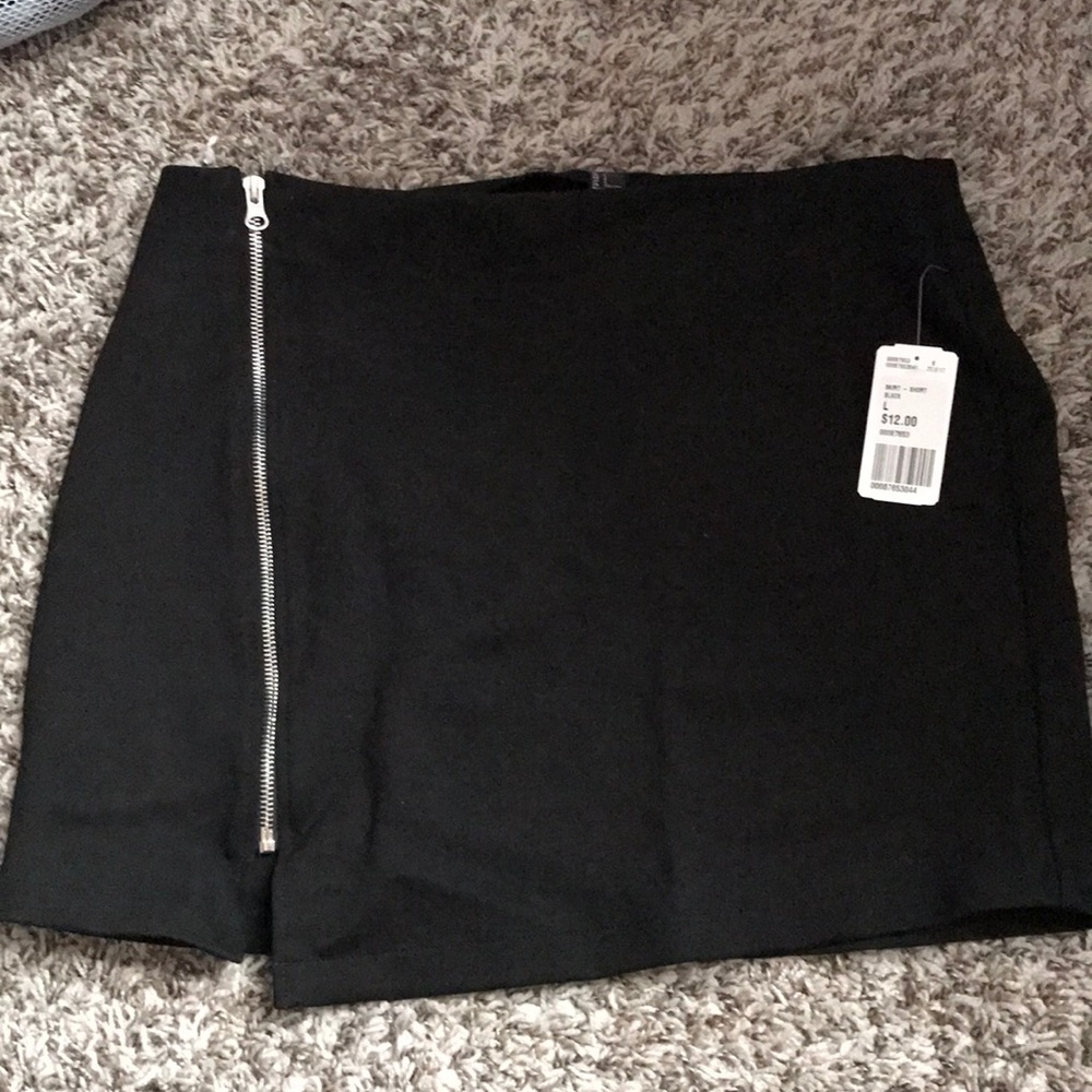 Forever21 - Asymmetrical Black Zip Mini Skirt